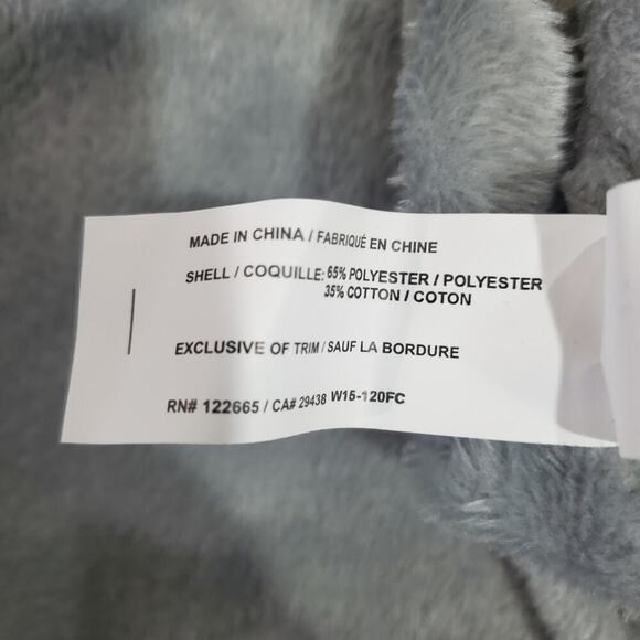 Anama Cardigan Women Small Gray Faux Fur Lined Waterfall Open Cottage Minimalist - Picture 11 of 11